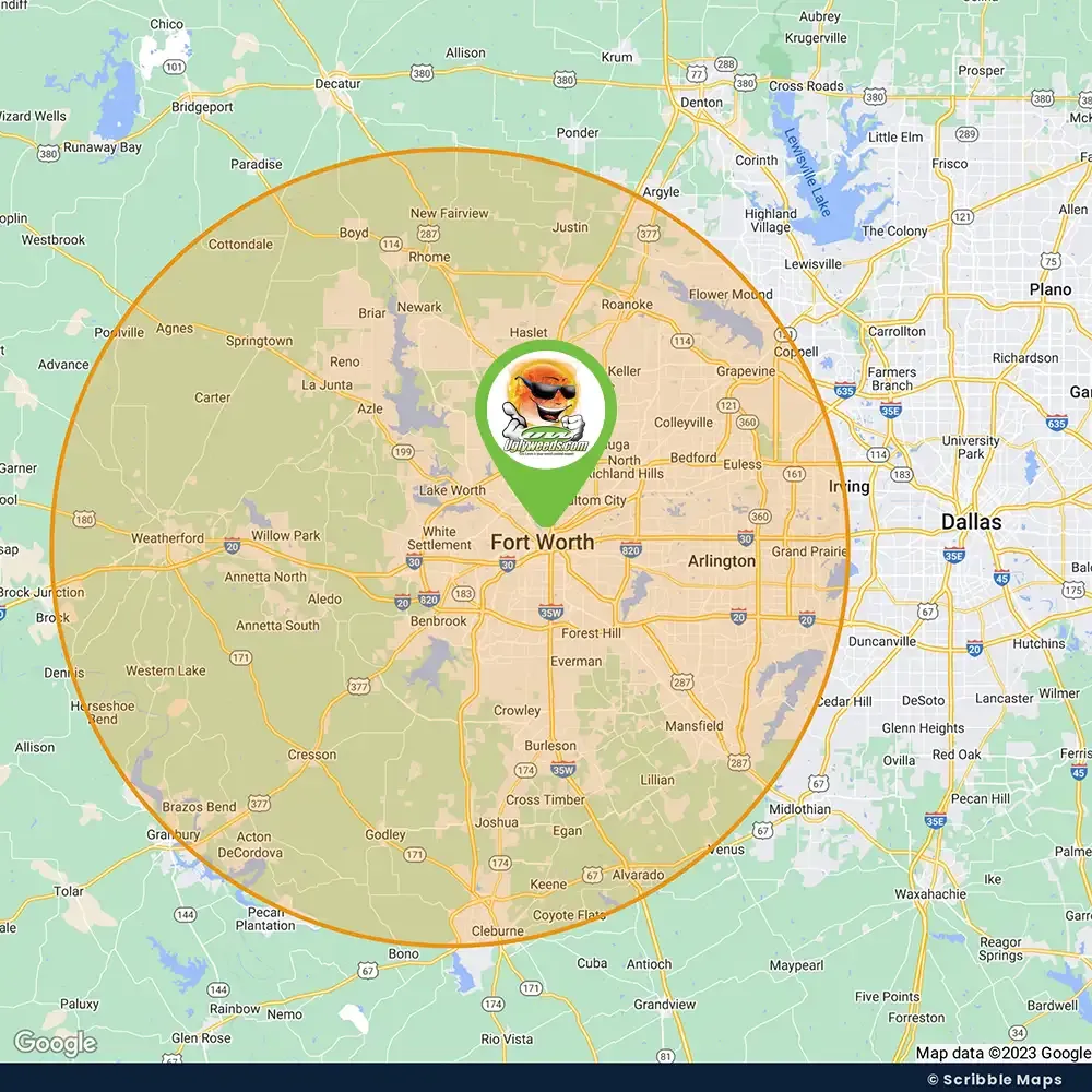 Service Area Map Fort Worth, TX